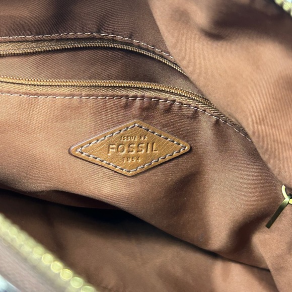 Fossil Sydney Black White Brown Satchel / Crossbody - Picture 8 of 13